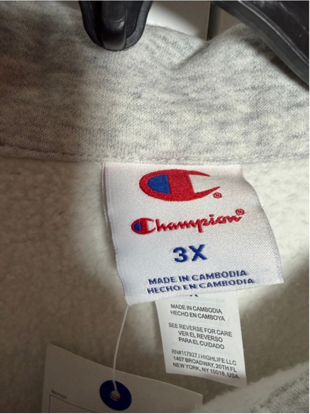 Champion Gray 3X Physical Education Snap Crop Pullover NWT - Picture 3 of 11